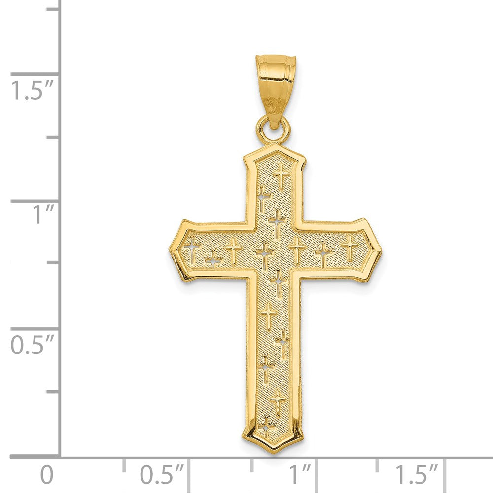 14k Yellow Gold Passion Cross Pendant