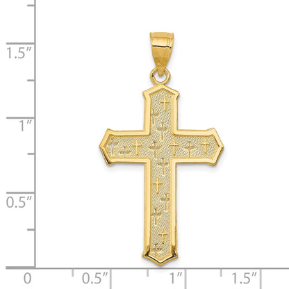 14k Yellow Gold Passion Cross Pendant