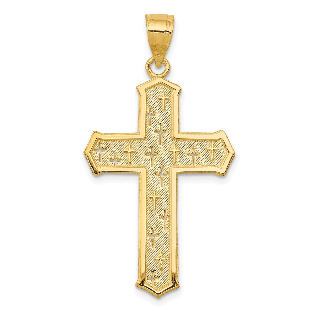 14k Yellow Gold Passion Cross Pendant