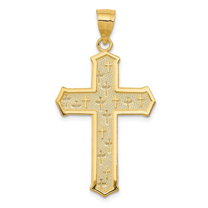 14k Yellow Gold Passion Cross Pendant
