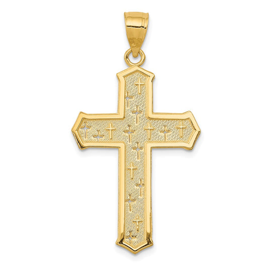 14k Yellow Gold Passion Cross Pendant