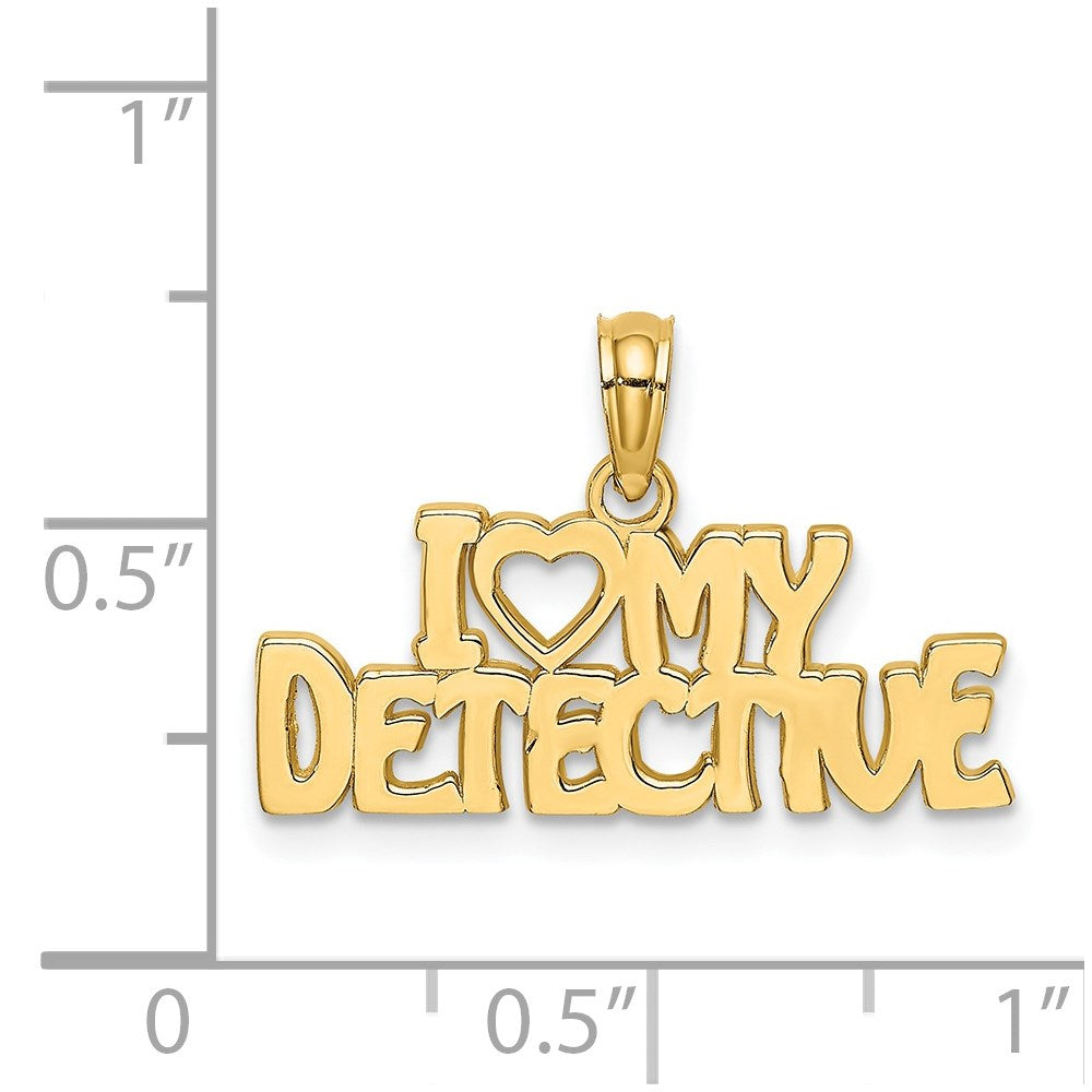 14k Yellow Gold I HEART MY DETECTIVE Charm