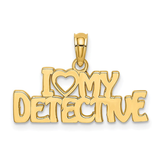 14k Yellow Gold I HEART MY DETECTIVE Charm