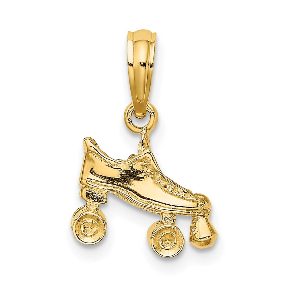 14k Yellow Gold 3-D Roller Skate Charm