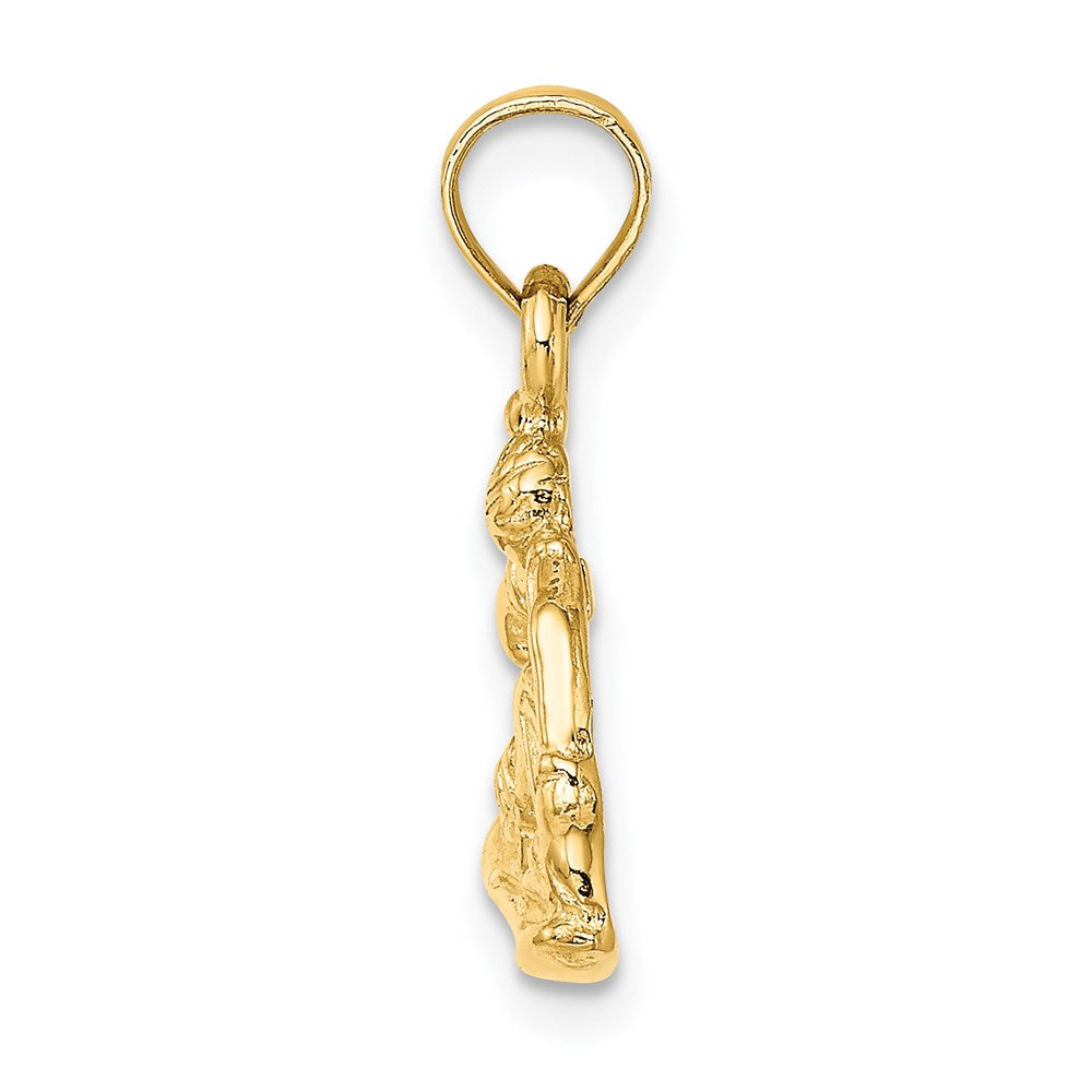 14k Yellow Gold Snowboarder Charm