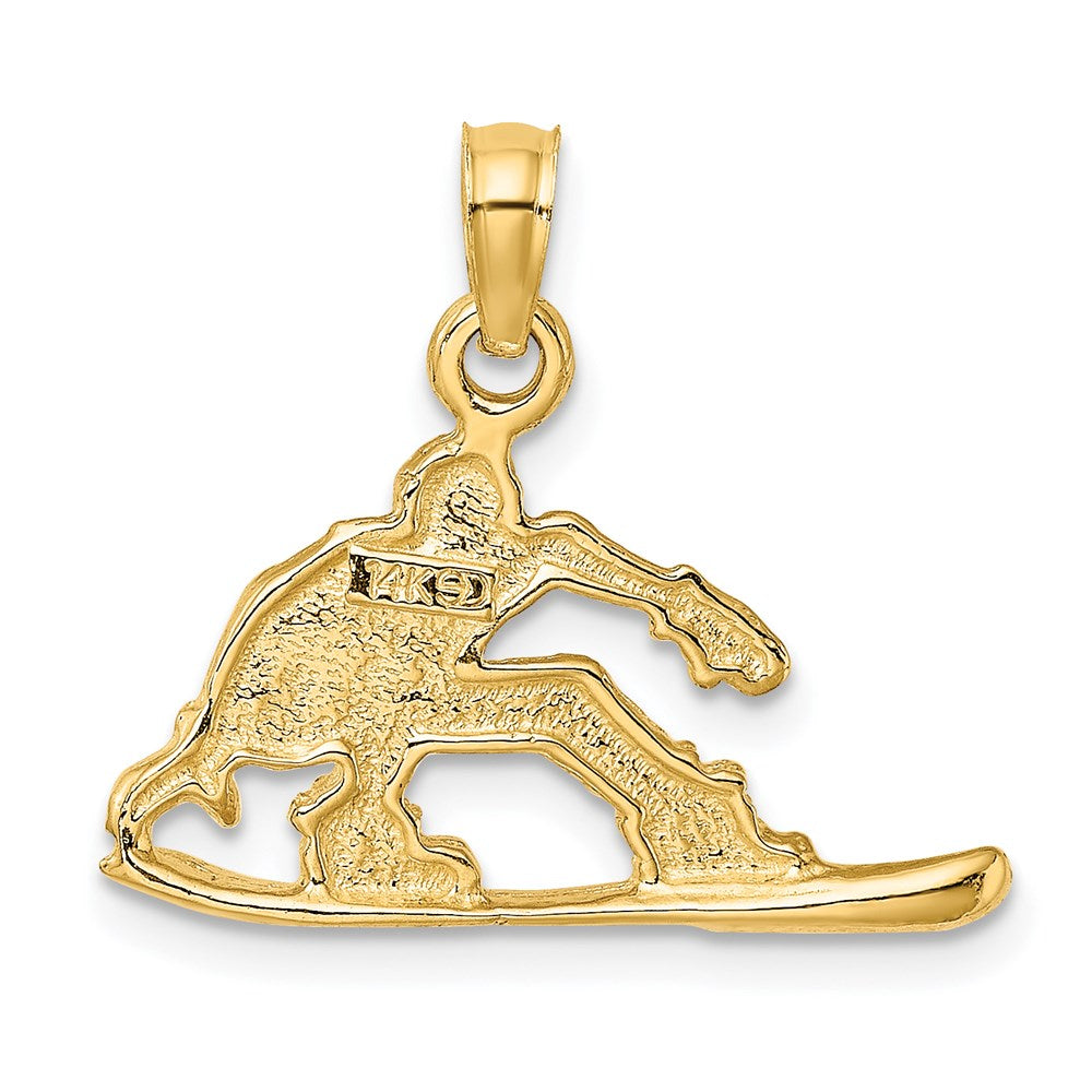 14k Yellow Gold Snowboarder Charm