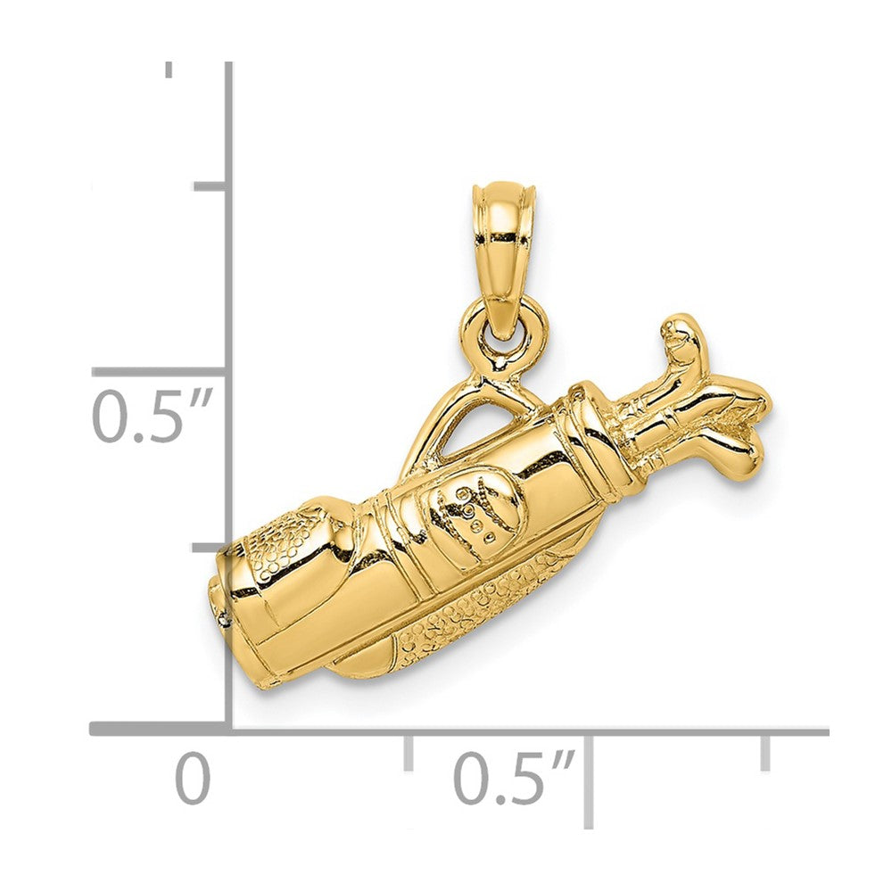 14k Yellow Gold Golf Bag Charm