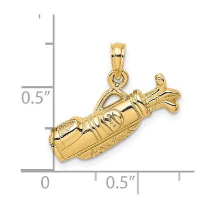 14k Yellow Gold Golf Bag Charm