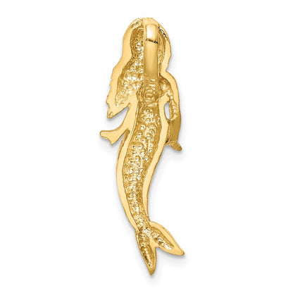 14k Yellow & Rhodium Gold & White Rhodium Brushed Mermaid Slide