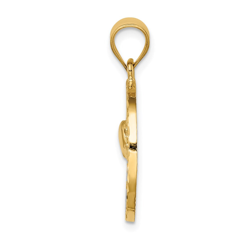 14k Yellow & Rhodium Gold & White Rhodium Polished Sun Set Pendant