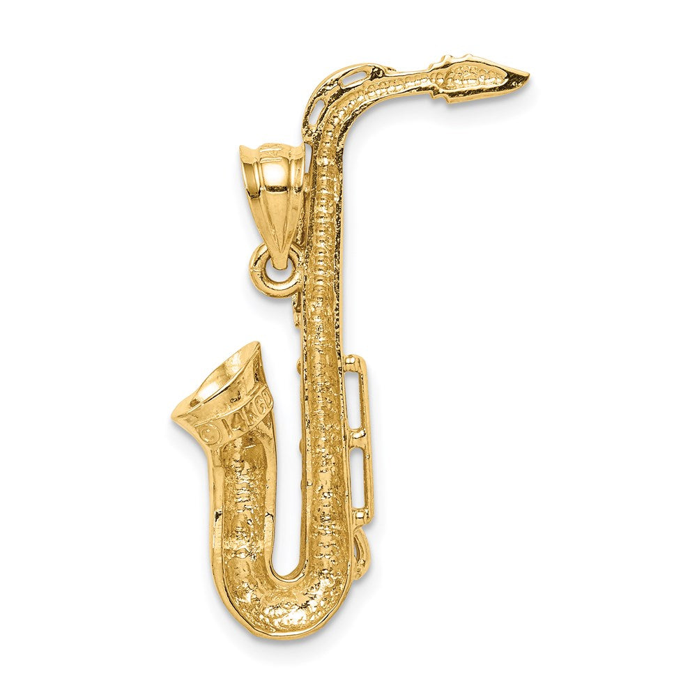 14k Yellow Gold Polished Saxophone Pendant