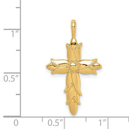 14k Yellow Gold Polished Cross Pendant