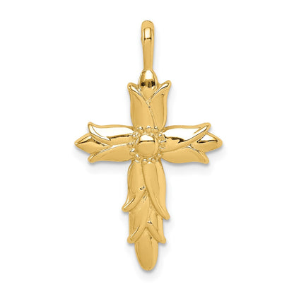 14k Yellow Gold Polished Cross Pendant