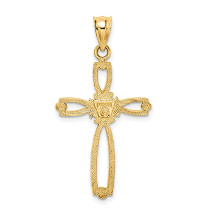 14k Yellow Gold Polished Cross Pendant