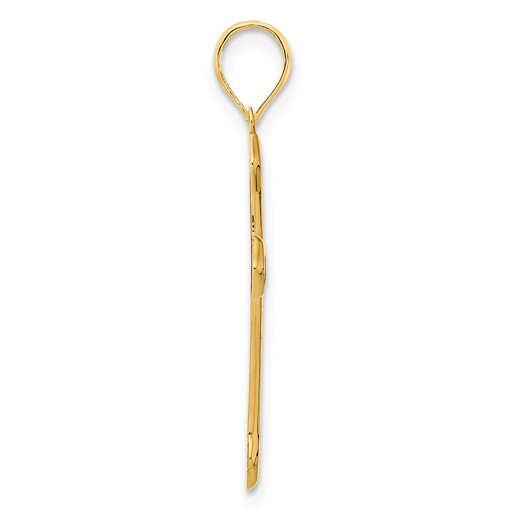 14k Yellow Gold LOVED FRIEND Epoxy Cross Pendant