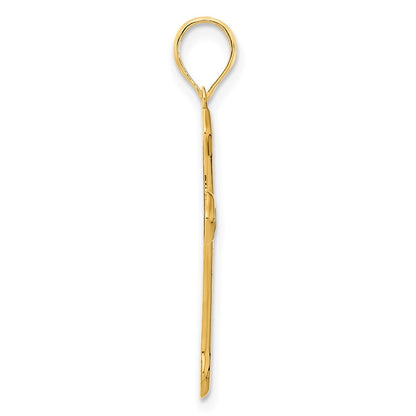 14k Yellow Gold LOVED FRIEND Epoxy Cross Pendant