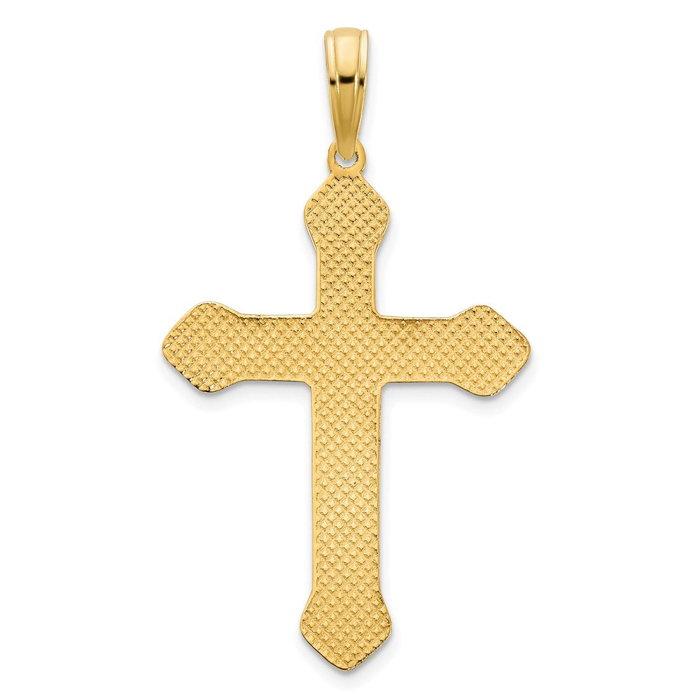 14k Yellow Gold LOVED FRIEND Epoxy Cross Pendant