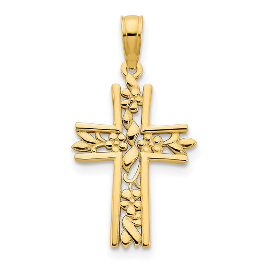 14k Yellow Goldy Fancy Cross Pendant