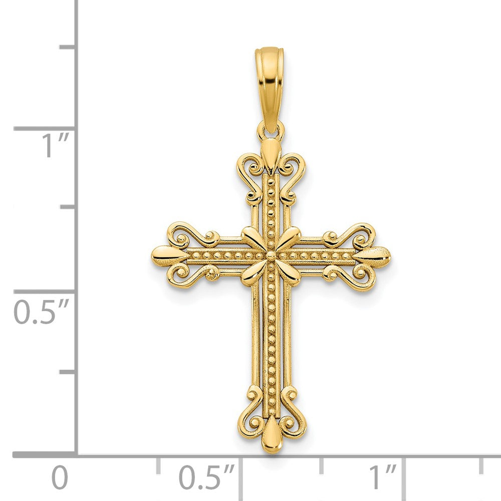 14k Yellow Gold Fancy Cross Pendant