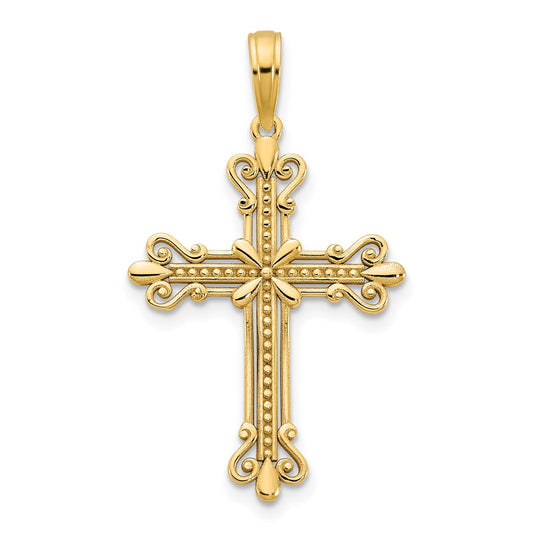 14k Yellow Gold Fancy Cross Pendant