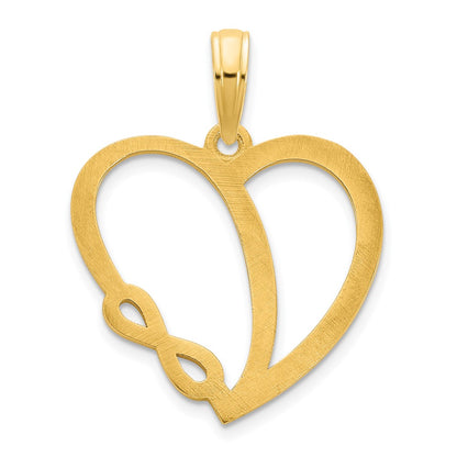 14k Yellow Goldy Infinity Heart Charm
