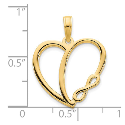 14k Yellow Goldy Infinity Heart Charm