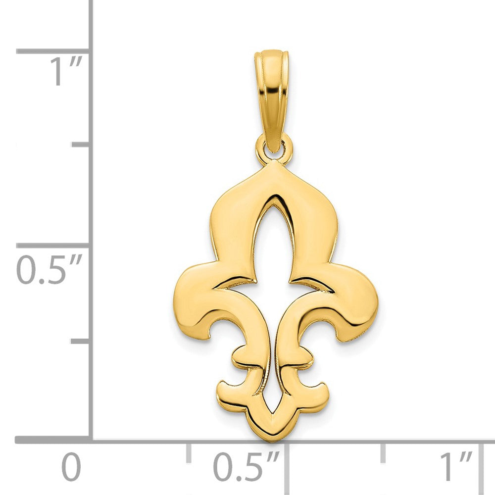 14k Yellow Gold Fleur de Lis Pendant