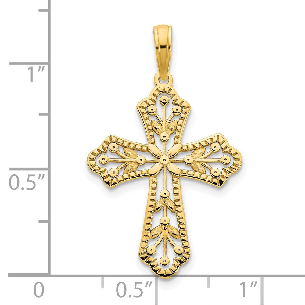 14k Yellow Goldy Fancy Cross Pendant