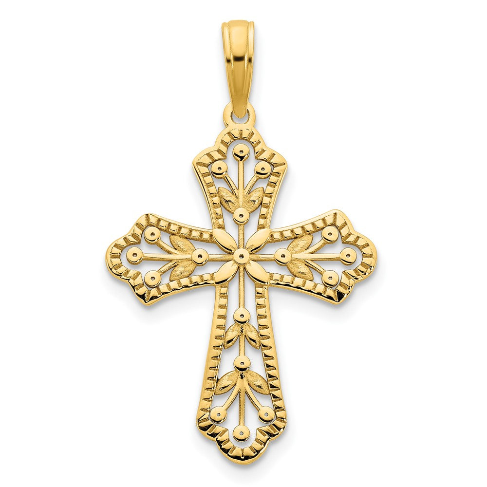 14k Yellow Goldy Fancy Cross Pendant