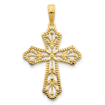 14k Yellow Goldy Fancy Cross Pendant