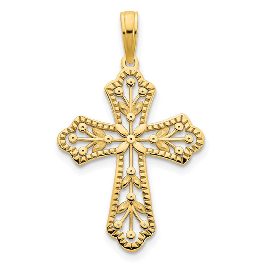 14k Yellow Goldy Fancy Cross Pendant