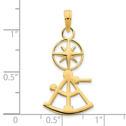 14k Yellow Gold Compass Pendant