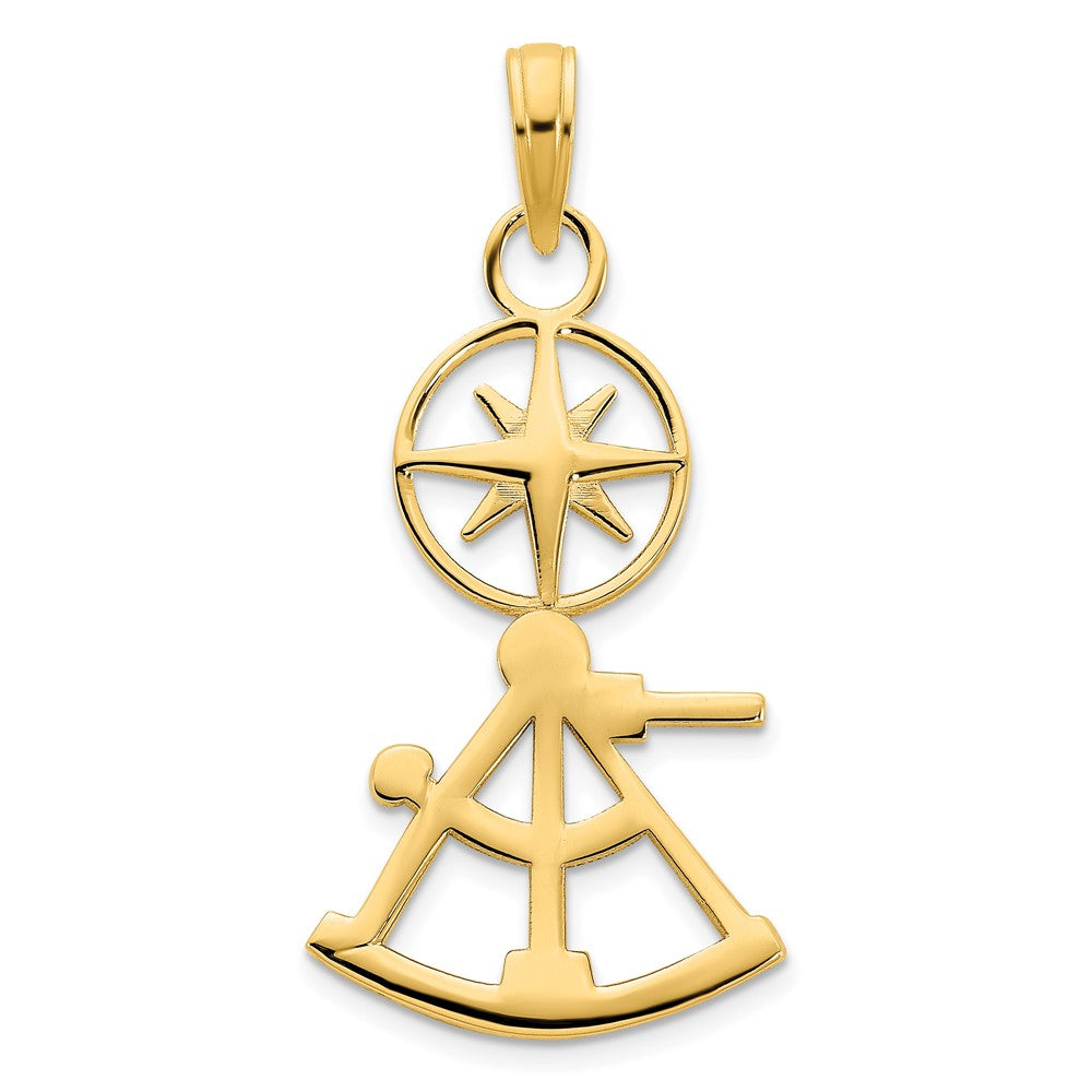 14k Yellow Gold Compass Pendant