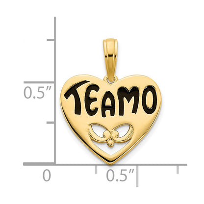 14k Yellow Goldy Epoxy Te amo Heart Charm