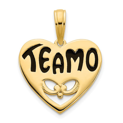 14k Yellow Goldy Epoxy Te amo Heart Charm