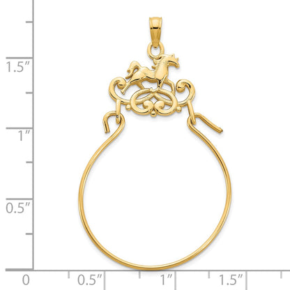 14k Yellow Gold Horse Charm Holder Pendant
