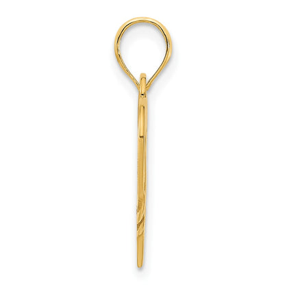 14k Yellow Goldy Epoxy Te Amo Heart  Charm