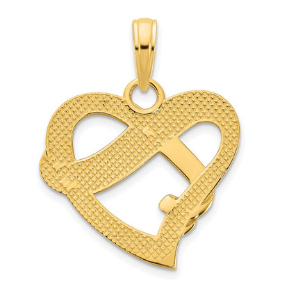 14k Yellow Goldy Epoxy Te Amo Heart  Charm