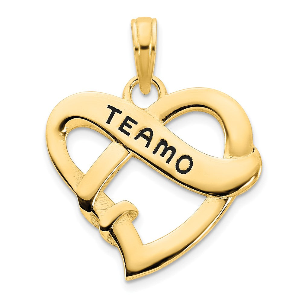 14k Yellow Goldy Epoxy Te Amo Heart  Charm