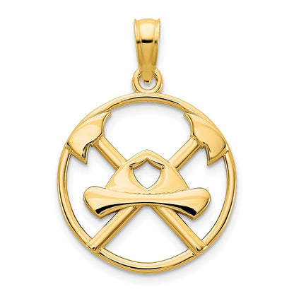 14k Yellow Gold Fireman Pendant