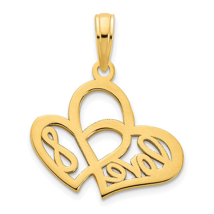 14k Yellow Goldy Heart LOVE Infinity Symbol Charm