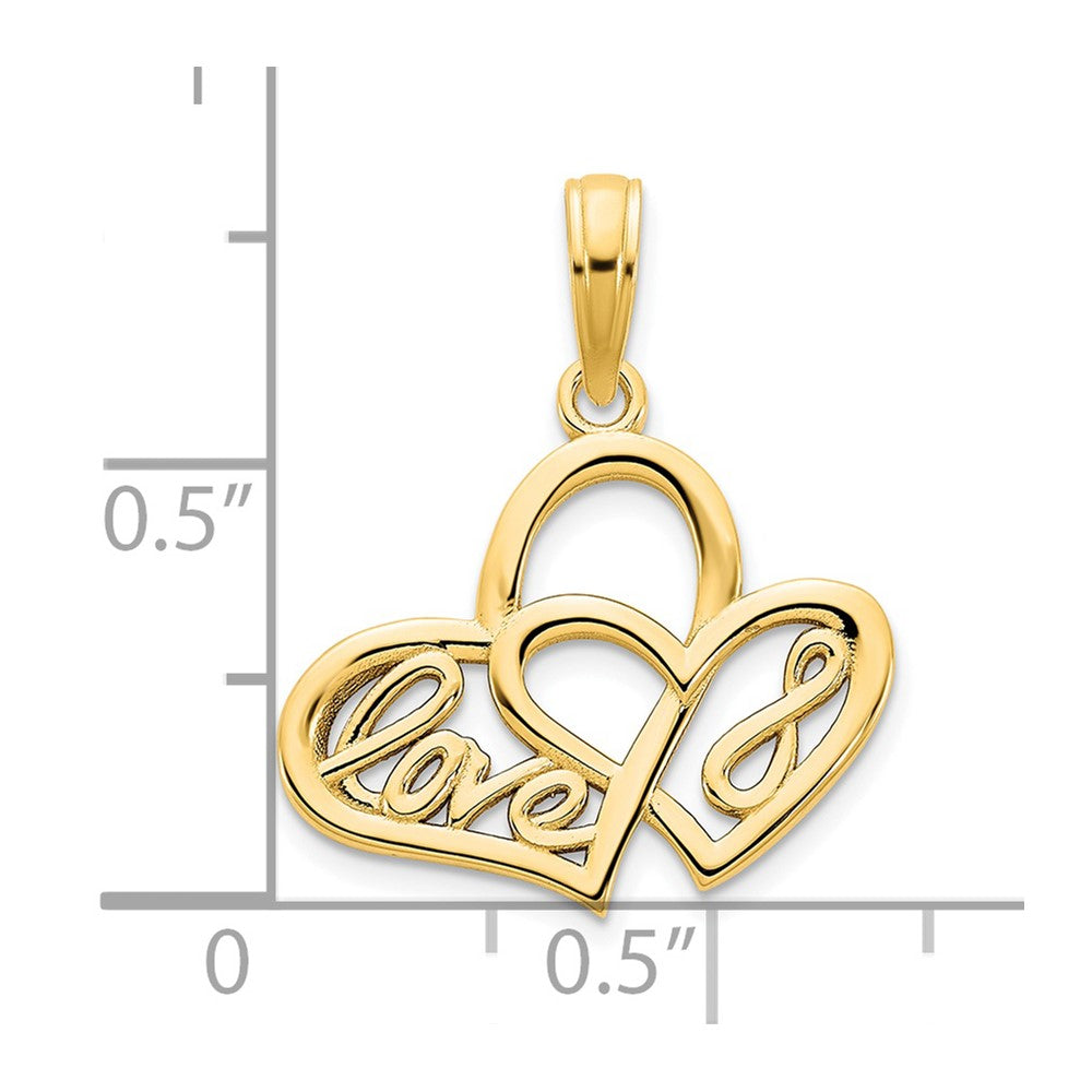 14k Yellow Goldy Heart LOVE Infinity Symbol Charm