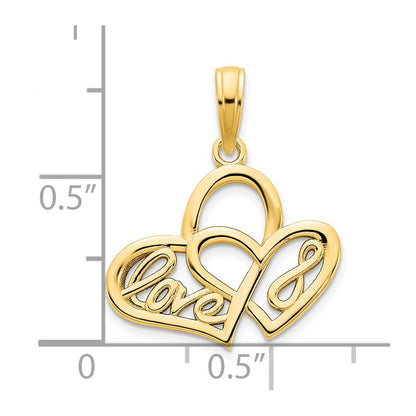 14k Yellow Goldy Heart LOVE Infinity Symbol Charm