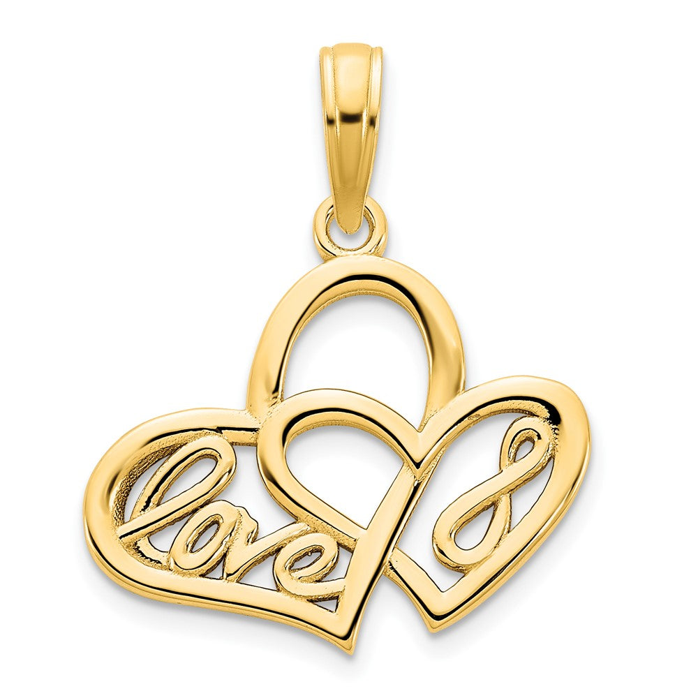14k Yellow Goldy Heart LOVE Infinity Symbol Charm