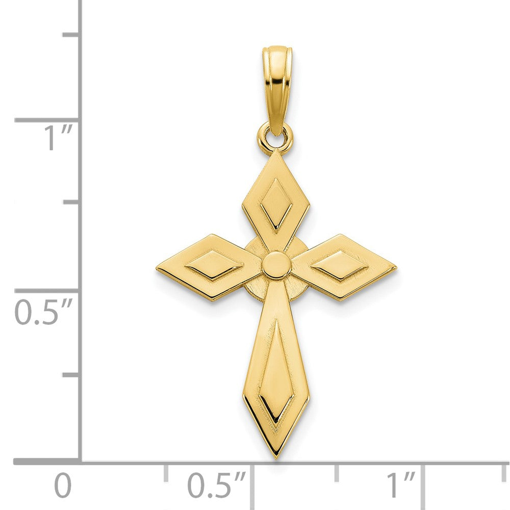 14k Yellow Gold Passion Cross Pendant