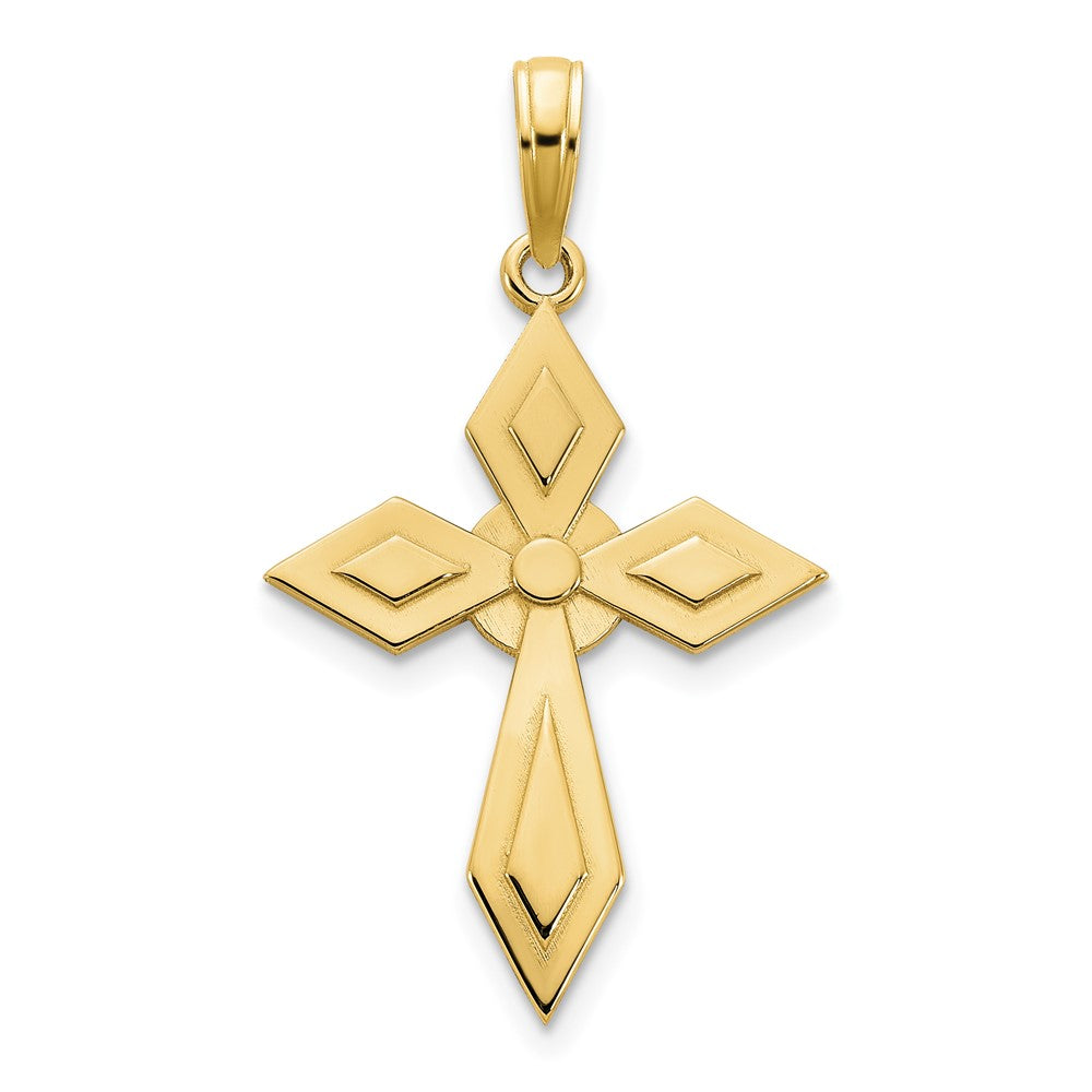 14k Yellow Gold Passion Cross Pendant