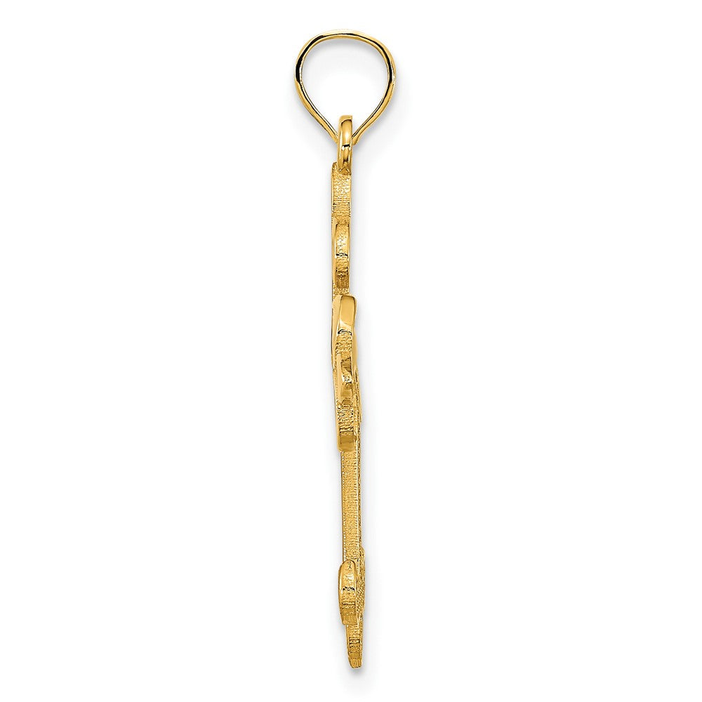 14k Yellow Goldy Cross Charm