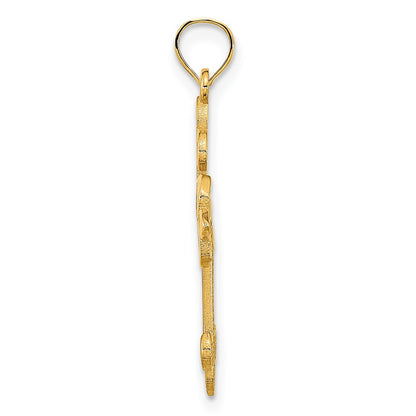 14k Yellow Goldy Cross Charm