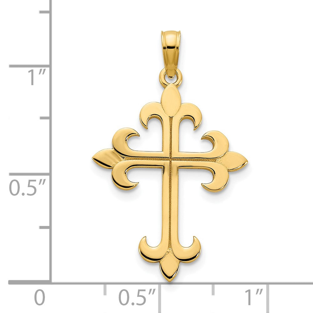 14k Yellow Goldy Cross Charm