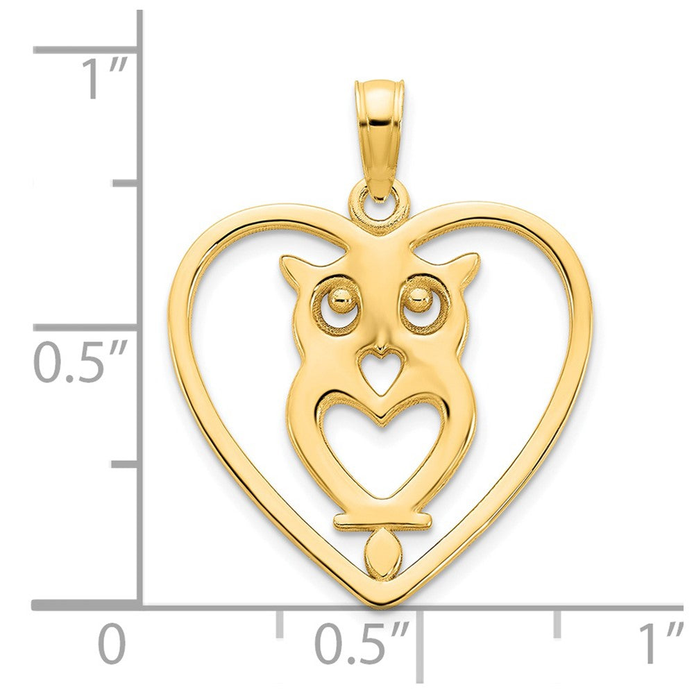 14k Yellow Gold Owl Charm